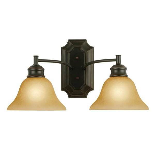 Design House Wall Light, 120 V, 2-Lamp, Incandescent Lamp, Steel Fixture, Oil-Rubbed Bronze Fixture 504407
